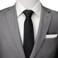 Black Floral Tie and Pocket Square Gift Set