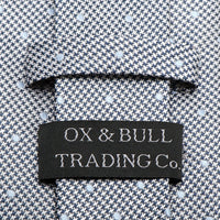 Dotted Herringbone Gray Silk Tie