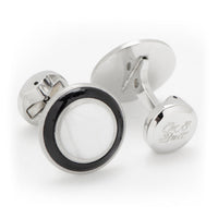 Jade with Onyx Ring Stainless Steel Cufflinks