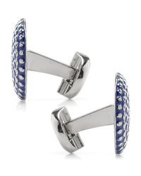 Navy Circle Dot Texture Cufflinks