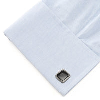 Onyx Cushion Stainless Steel Cufflinks