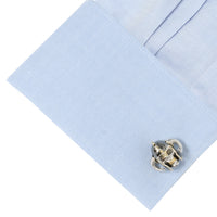 Sterling Silver with 14K Vermeil Gold Viking Helmet 3D Cufflinks