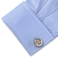 Silver Stainless Steel Kinetic Watch Movement Cufflinks