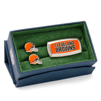 NFL Cleveland Browns Cufflinks and Cushion Money Clip Gift Set