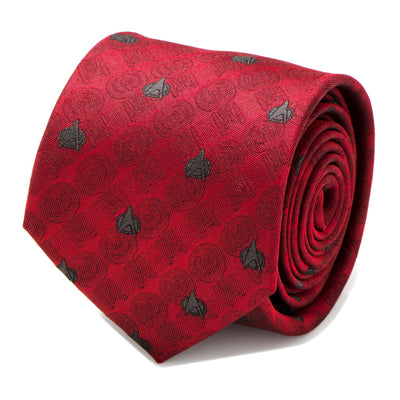 Star Trek TNG Red Delta Shield Men's Tie