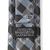Star Wars Boba Fett Blue and Gray Plaid Tie