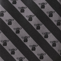 Star Wars Grogu Black and Gray Striped Tie
