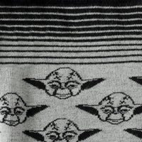 Star Wars Yoda Gray and Black Ombre Pattern Dress Socks with Jedi Crest Lapel Pin