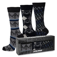 Star Wars Mandalorian 3-Pack Dress Sock and Mythosaur Lapel Pin Gift Set