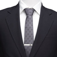 Star Wars Mandalorian Mythosaur Gray Tie, Red Pocket Square, Cufflinks, and Tie Bar Gift Set