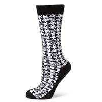 Star Wars Mandalorian Houndstooth Black and White Dress Socks and Lapel Pin Gift Set