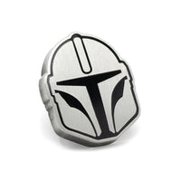 Star Wars Mandalorian Houndstooth Black and White Dress Socks and Lapel Pin Gift Set