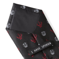 Star Wars Mandalorian and Mythosaur Red and Black Tie