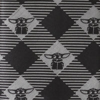 Star Wars Grogu Black Plaid Tie