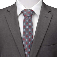 Star Wars Mandalorian and Mythosaur Red and Gray Tie