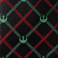 Star Wars Rebel Alliance Crest Red, Green, and Black Plaid Tie