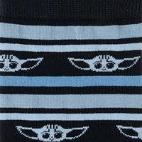Star Wars Grogu Blue Striped Dress Socks and Lapel Pin Gift Set