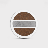 Titanium Golf Ball Marker with Gibeon Meteorite and Dinosaur Bone Inlays