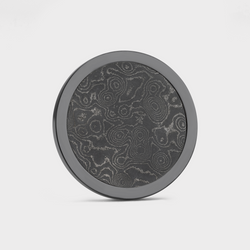 Black Titanium Golf Ball Marker with Damascus Steel Inlay