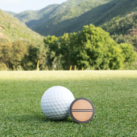 Black Titanium Golf Ball Marker with 14K Gold Inlays and Alignment Line