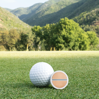 Titanium Golf Ball Marker with 14K Gold Inlays and Cerakote Alignment Line