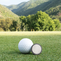 Black Titanium Golf Ball Marker with 14K White Gold Inlay