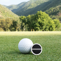 Black Titanium Golf Ball Marker with Dinosaur Bone Inlay and Cerakote Alignment Line