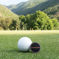 Black Titanium Golf Ball Marker with Dinosaur Bone Inlays and Cerakote Alignment Line