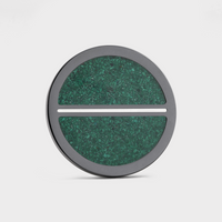 Black Titanium Golf Ball Marker with Malachite Stone Inlays and Cerakote Alignment Line