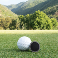 Black Titanium Golf Ball Marker with Black Dinosaur Bone Inlay