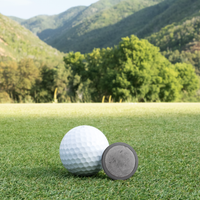 Black Titanium Golf Ball Marker with Gibeon Meteorite Inlay