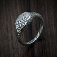 Kuro Damascus Steel Small Signet Ring