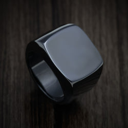 Black Zirconium Large Signet Ring