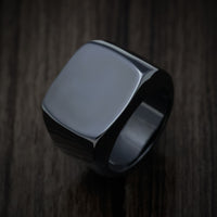 Black Zirconium Large Signet Ring