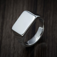 Palladium Silver Medium Signet Ring