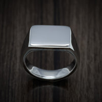 Palladium Silver Medium Signet Ring