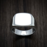 Palladium Silver Medium Signet Ring