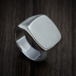 Palladium Silver Large Signet Ring