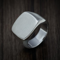 Palladium Silver Large Signet Ring