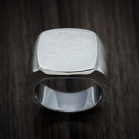 Palladium Silver Large Signet Ring