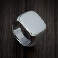 Palladium Silver Large Signet Ring