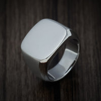 Palladium Silver Large Signet Ring