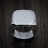 Palladium Silver Large Signet Ring