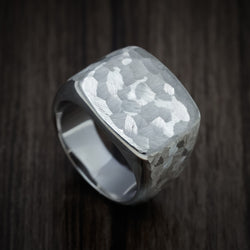 Palladium Silver Large Signet Ring