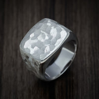 Palladium Silver Large Signet Ring