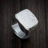 Palladium Silver Large Signet Ring