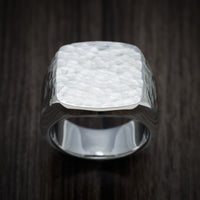 Palladium Silver Large Signet Ring