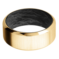 10K Yellow Gold + Crosssatin , Polish Finish + Forged Carbon Fiber