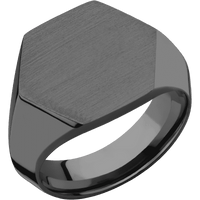 Large Hexagon signet ring (18.5x16mm) in Zirconium, with a Wide style band.