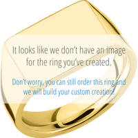 Medium Horizontal Rectangle signet ring (16x11.5mm) in 14K Yellow Gold, with a Wide style band, a Blood Stone inlay.